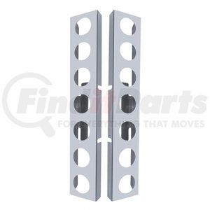 31465 by UNITED PACIFIC - Light Bar Bracket - Air Cleaner Bracket Only, Front, Stainless, 14 Light Cut-Outs, for Kenworth
