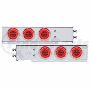 63764 by UNITED PACIFIC - LED Spring Loaded Mud flap Hanger Chrome Bezel Red