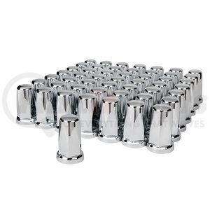 10059CB by UNITED PACIFIC - Wheel Lug Nut Cover Set - 33mm x 3.25" Chrome Plastic Tall Classic Nut Cover - Push-On (60 Pack)