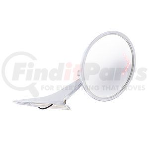110826 by UNITED PACIFIC - Door Mirror - RH, Round, Exterior, with Convex Glass and LED Turn, for 1966-1972 Chevy Passenger Car