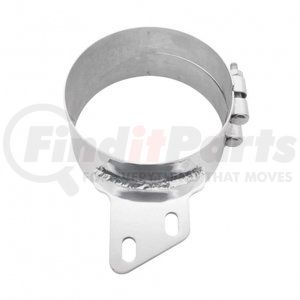 10283 by UNITED PACIFIC - Exhaust Clamp - 6", Stainless, Butt Joint, Angled Bracket
