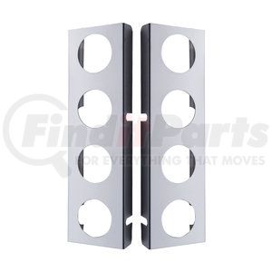 30260 by UNITED PACIFIC - Light Bar Bracket - Air Cleaner Bracket Only, Front, Stainless, 8 Light Cut-Outs, for Peterbilt