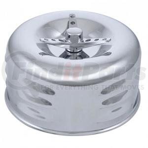 A6281 by UNITED PACIFIC - Air Cleaner Cover - 2-5/8" Dual Barrel, Louvered, with 3-Wing Screw