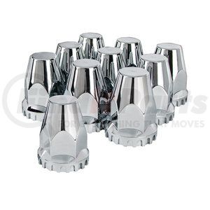 10064 by UNITED PACIFIC - Wheel Lug Nut Cover Set - Chrome, Plastic