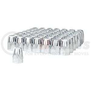 10084CB by UNITED PACIFIC - Wheel Lug Nut Cover - 1.5" x 2 3/4", Universal, Chrome, Tall, Push-On Style, Plastic, Set of 60