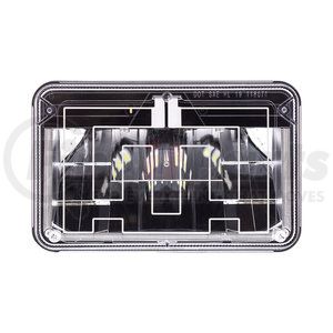 34136 by UNITED PACIFIC - Heated LED Headlight - LH or RH, 4 x 6 in. Rectangle, Black Housing, High Beam