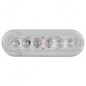 37130 by UNITED PACIFIC - Brake/Tail/Turn Signal Light - Oval Stop/Turn/Tail "Glo" Light (Clear/Red)
