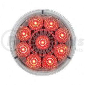 38852 by UNITED PACIFIC - Clearance/Marker Light - Red LED/Clear Lens, 2 in., With Reflector, 9 LED