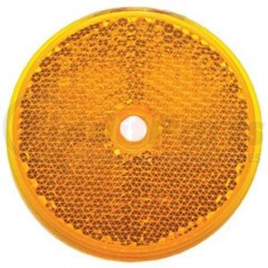 30723 by UNITED PACIFIC - Reflector - 3 3/16" Round Center Bolt Reflector - Amber