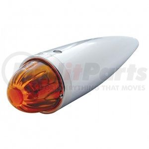 30535 by UNITED PACIFIC - Truck Cab Light - Chrome, Die Cast Torpedo, with Watermelon Glass Lens & 1156 Bulb, Dark Amber