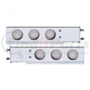 22300 by UNITED PACIFIC - Light Bar Bracket - 3.75" Bolt Pattern, Stainless Spring Loaded Light Bar, with Six 4" Light Cut-Outs