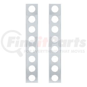 30072 by UNITED PACIFIC - Light Bar Bracket - Air Cleaner Bracket - for Peterbilt, 16 Light Cutouts, Stainless, Front