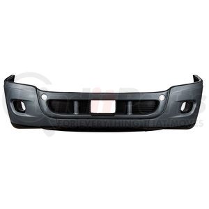 21948 by UNITED PACIFIC - Bumper - Front, 3-Piece Set, with Fog Light Hole, for 2008-2017 Freightliner Cascadia