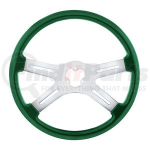 88278 by UNITED PACIFIC - Steering Wheel - 18", Vibrant Color, 4 Spoke, Emerald Green