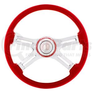 88314 by UNITED PACIFIC - Steering Wheel - 18", 4 Spoke, with Color Matching Horn Bezel, Indigo Red