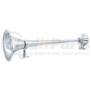 46174 by UNITED PACIFIC - Horn - Chrome, Emergency Tone, 6" Diameter Trumpet, with Support Bracket