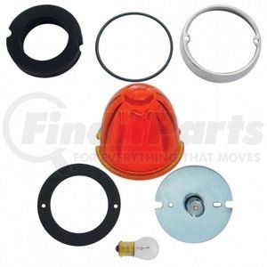32164 by UNITED PACIFIC - Truck Cab Light Conversion Kit - Grakon 1000 Style, with Watermelon Glass Lens & 1156 Base, Dark Amber
