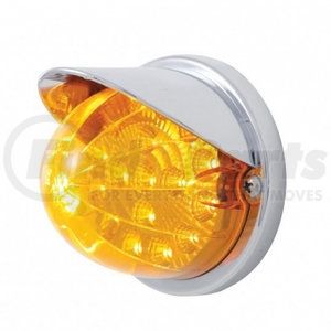 37286 by UNITED PACIFIC - Truck Cab Light - 17 LED Reflector Watermelon Flush Mount Kit, with Visor, Amber LED/Amber Lens