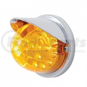 37286 by UNITED PACIFIC - Truck Cab Light - 17 LED Reflector Watermelon Flush Mount Kit, with Visor, Amber LED/Amber Lens