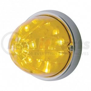 37900 by UNITED PACIFIC - Truck Cab Light - 17 LED Dual Function Watermelon Flush Mount Kit, Amber LED/Amber Lens