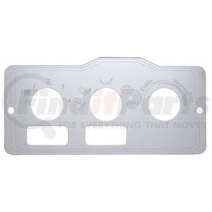 47999 by UNITED PACIFIC - A/C Control Plate - 2 Square Openings, Stainless, for Peterbilt