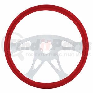 88229 by UNITED PACIFIC - Steering Wheel - Red, with Chrome Spokes, "Boss"