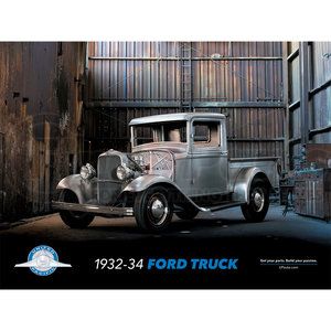 99112 by UNITED PACIFIC - Hardware Assortment and Merchandiser - Poster of United Pacific 1932 Ford Truck in Bare Metal Finish