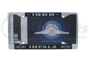 C5043-68 by UNITED PACIFIC - License Plate Frame - Chrome, for 1968 Chevy Impala