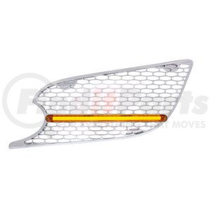 41779 by UNITED PACIFIC - Grille Air Intake- LH, Chrome, with "Glo" LED Light, Amber LED/Amber Lens, for 2013+ Peterbilt 579