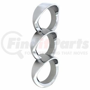 41754 by UNITED PACIFIC - Gauge Panel - 3-Gauge Cluster Cover, LH, Chrome, for 2010+ Peterbilt