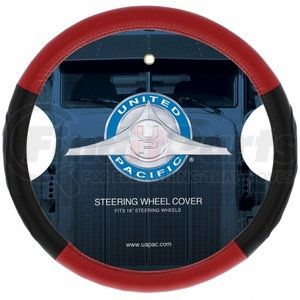 70409 by UNITED PACIFIC - Accessory Steering Wheel Cover - 18", Carbon Fiber Style, Red