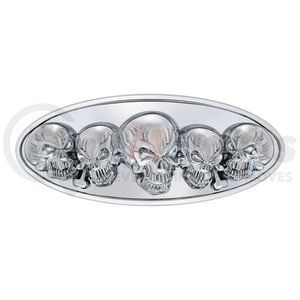 10963 by UNITED PACIFIC - Emblem - Chrome, Oval, 3D Skull