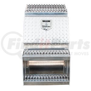 50201 by UNITED PACIFIC - Step Saddle Box - 18"L x 25"W x 28"H Aluminum