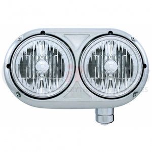 32186 by UNITED PACIFIC - Headlight Assembly - RH, Polished Housing, High/Low Beam, Crystal H4 Bulb