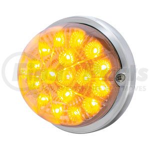 39659 by UNITED PACIFIC - Truck Cab Light - 17 LED Dual Function Watermelon Clear Reflector Flush Mount Kit, with Low Profile Bezel- Amber LED/Clear Lens