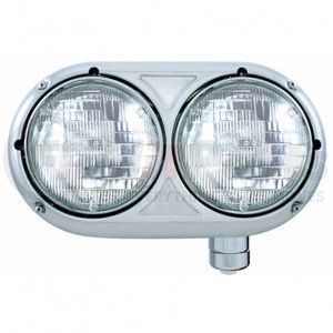 32187 by UNITED PACIFIC - Headlight Assembly - RH, Polished Housing, High/Low Beam, H4 Bulb