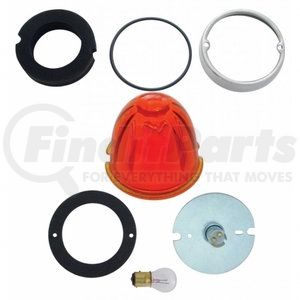 32154 by UNITED PACIFIC - Truck Cab Light Conversion Kit - Grakon 1000 Style, Dark Amber Lens, with Watermelon Glass Lens & 1157 Base