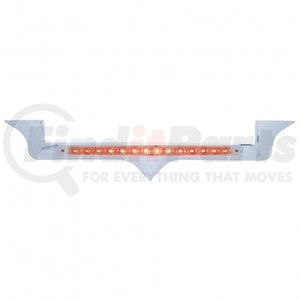 37820 by UNITED PACIFIC - Hood Emblem - Chrome, with 14 LED Light Bar, Red LED/Clear Lens, for Kenworth