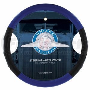 70405 by UNITED PACIFIC - Accessory Steering Wheel Cover - 18", Duo Tone, Black & Blue