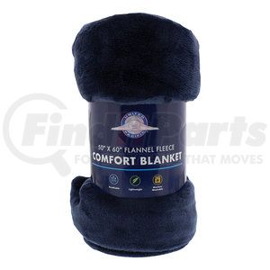 99113 by UNITED PACIFIC - Comfort Blanket - 50" X 60" Flannel Fleece, Navy Blue