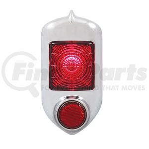 C515203 by UNITED PACIFIC - Tail Light - With Chrome Bezel, Red Glass Lens, for 1951-1952 Chevy Passenger Car