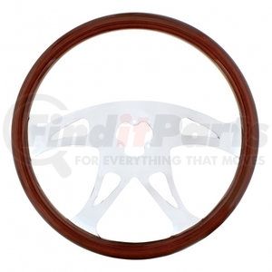88218 by UNITED PACIFIC - Steering Wheel - Wood Rim, with Chrome Spokes, "Boss"