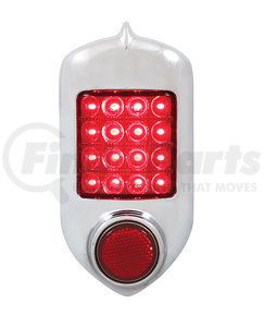 CTL5152LED-AS by UNITED PACIFIC - Tail Light - 16 LEDs, Chrome Housing, Red Lens, with Red Reflector