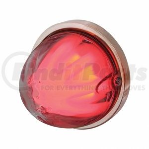 34411 by UNITED PACIFIC - Truck Cab Light - 9 LED Dual Function "Glo" Watermelon Flush Mount Kit, Red LED/Clear Lens