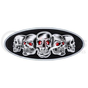 10882 by UNITED PACIFIC - Emblem - Chrome, Die Cast Skull, Black
