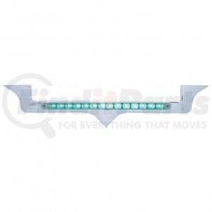 37823 by UNITED PACIFIC - Hood Emblem - Chrome, with 14 LED Light Bar, Green LED/Clear Lens, for Kenworth
