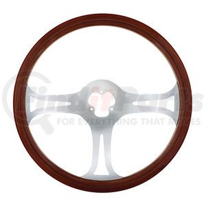 88222 by UNITED PACIFIC - Steering Wheel - Wood Rim, with Chrome Spokes, "Blade"