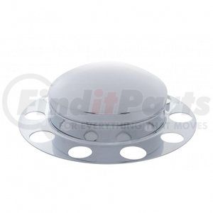 10122 by UNITED PACIFIC - Axle Hub Cover - Front, Chrome, Dome, with 1.5" Nut Cover, Aluminum Wheel