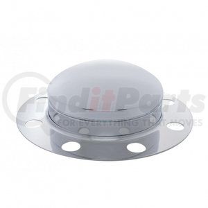 10130 by UNITED PACIFIC - Axle Hub Cover - Front, Chrome, Dome, with 33mm Nut Cover, Steel/Aluminum Wheel
