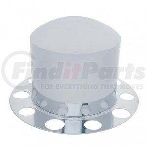 10210 by UNITED PACIFIC - Axle Hub Cover - Rear, Chrome, Dome, with 1.5" Nut Cover - Steel Wheel